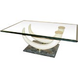 A Modern Faux Tusk and Bronze Coffee Table, by Maitland Smith