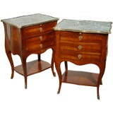 A Pair of Louis XV Style Inlaid Mahogany Side Tables, by Jansen