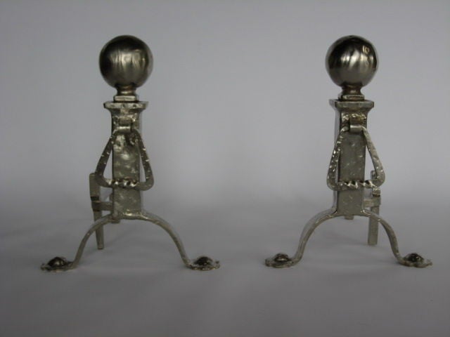 A Pair of Impressive Andirons For Sale 2