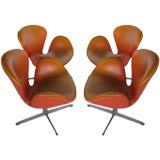 Set of Four Swan Chairs by Arne Jacobsen for Fritz Hansen