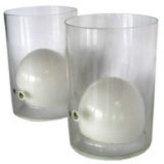 Pair Glass Lamp Prototypes by Ugo La Pietra for Poggi 4
