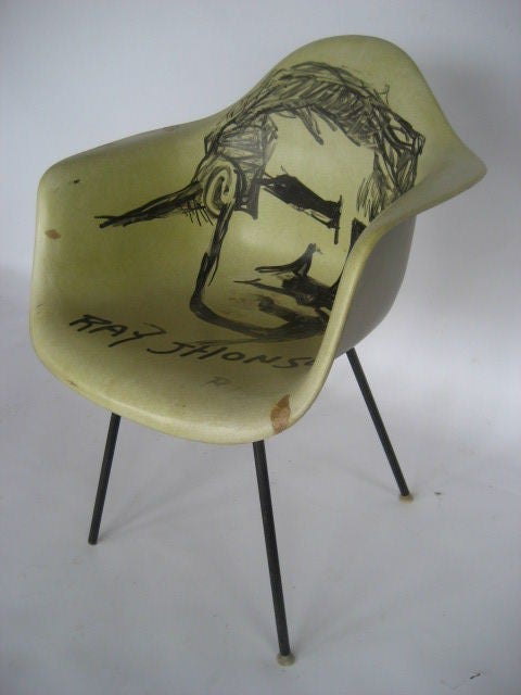 20th Century An Eames Chair Painted by R.Laughlin