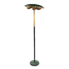 Stilnovo Floorlamp With Unusual Brass Shades 3