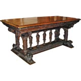 Baroque Style Walnut Desk Antique Baroque Style Walnut Desk