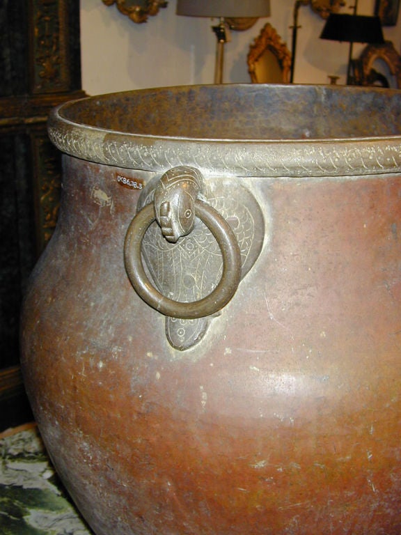Indian Large Scale Copper and Bronze Urn