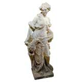 19th century Large Scale Limestone of a Goddess