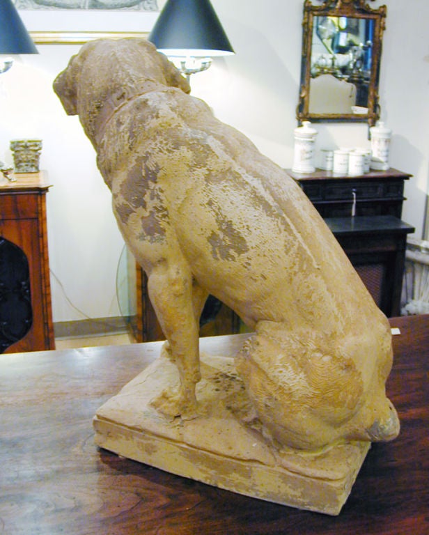 French 19th century Large Scale Dog Sculpture