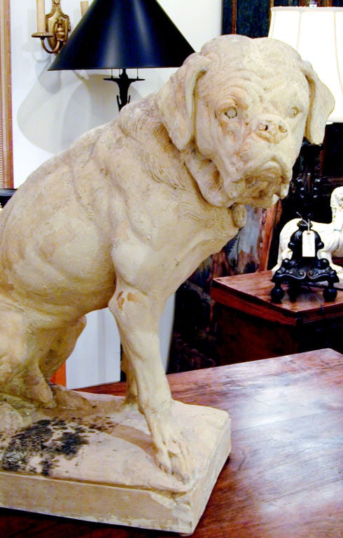 19th century Large Scale Dog Sculpture 1