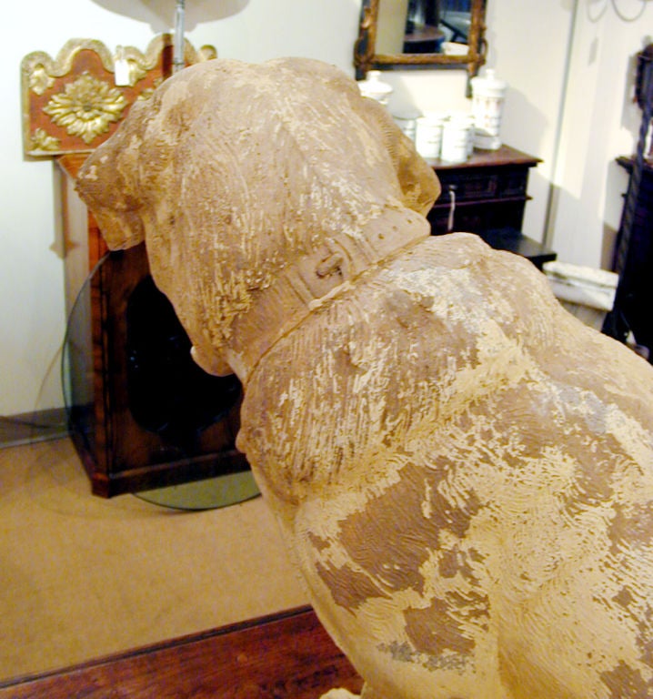 Terracotta 19th century Large Scale Dog Sculpture