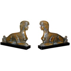 Pair of Carved Sphinx