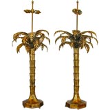 Pair Palm Tree Lamps