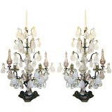 Antique Pair of Rock Crystal Candelabras