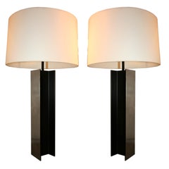 A Pair of Architectural I Beam Table Lamps by Sonneman