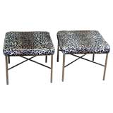 Pair of Square Ottomans by Milo Baughman