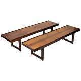 Pair of Plank Rosewood 'Krobo' Benches by Torborn Afdal for Bruskbo