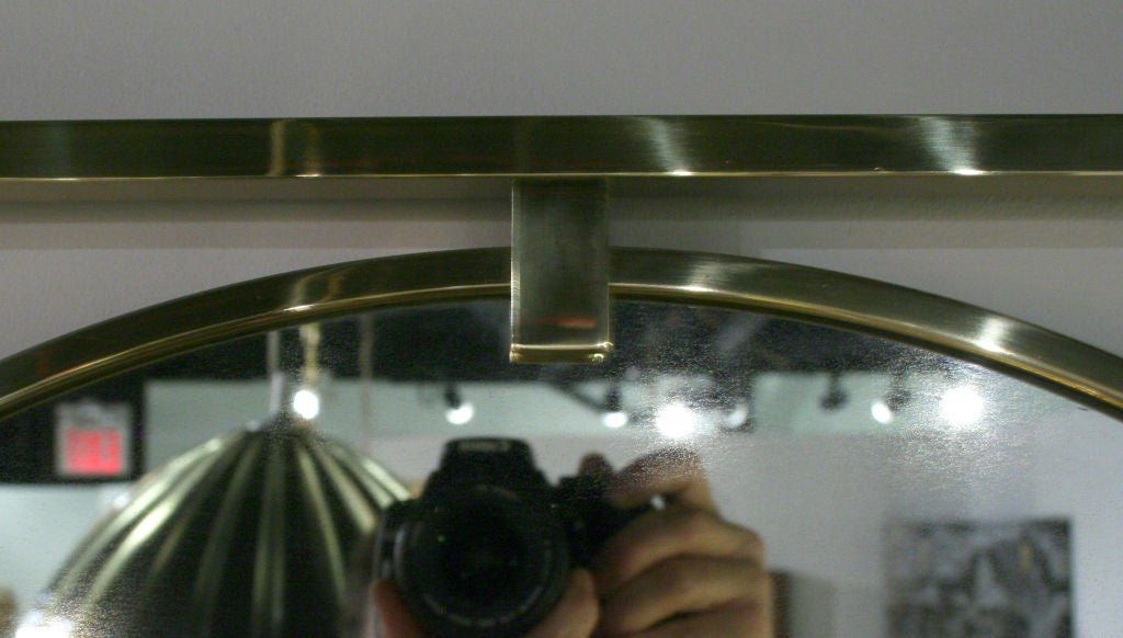 Framed Arch Brass Entry Mirror by John Stuart In Excellent Condition In New York, NY