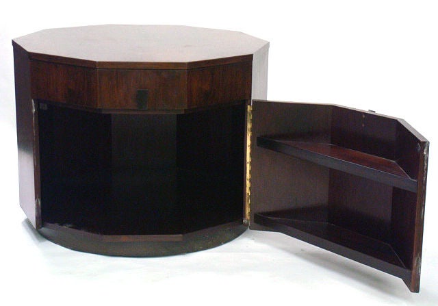 Mid-Century Modern American Rosewood Decagon Lamp Table by Harvey Probber For Sale