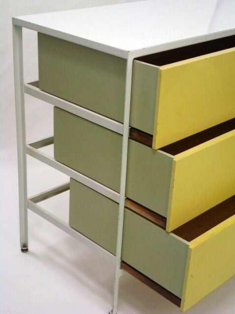 American Pair of Three-Drawer Steel Frame Chests by George Nelson