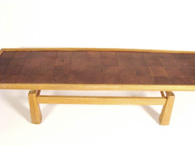 Patchwork Leather Top Cocktail Table by Ranch Oak