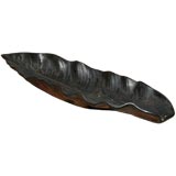 Lilly Leaf Form Black Ceramic Table Top Vessel