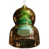 Hand Blown Glass Bell Pendant Light Fixture by Salviati