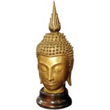 Serene Burmese Buddha Head Bronze