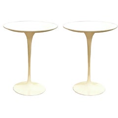 Pair of Vintage Round Side Tables by Eero Saarinen for Knoll