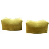 Pair of Saddle Form Rolling Ottomans by Milo Baughman