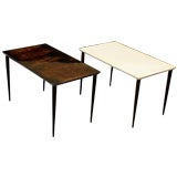 Pair of Goat Skin Occasional Tables by Aldo Tura