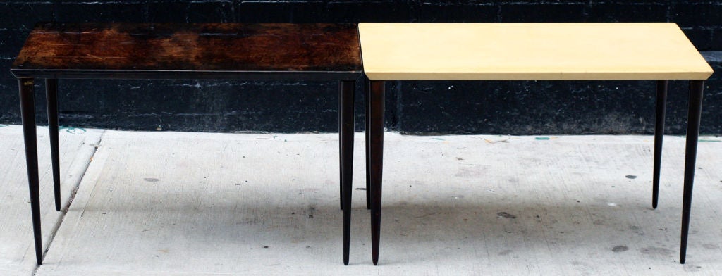 Pair of Goat Skin Occasional Tables by Aldo Tura In Excellent Condition In New York, NY