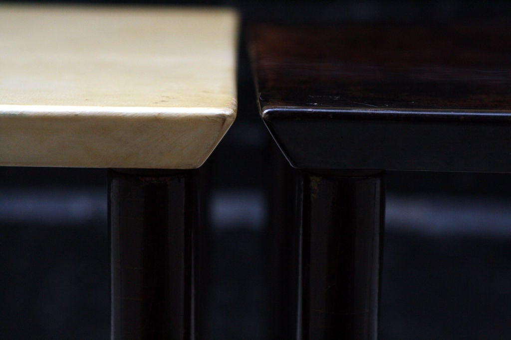 Pair of Goat Skin Occasional Tables by Aldo Tura 2