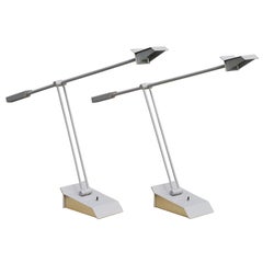 Pair of Articulating Counter Balance Task Reading Lamps