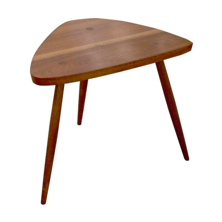 American Walnut Tripod Lamp Table by George Nakashima For Sale
