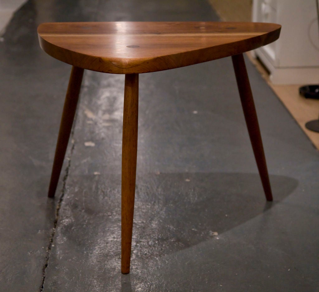 Mid-20th Century American Walnut Tripod Lamp Table by George Nakashima For Sale