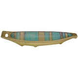 Mesa Green Glaze Ceramic Boat by Fong Chow for Glidden