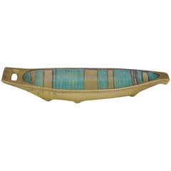 American Mesa Green Glaze Ceramic Boat by Fong Chow for Glidden