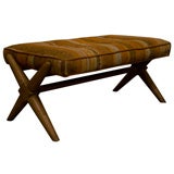 Trestle Base Upholstered Bench by T.H. Robsjohn-Gibbings