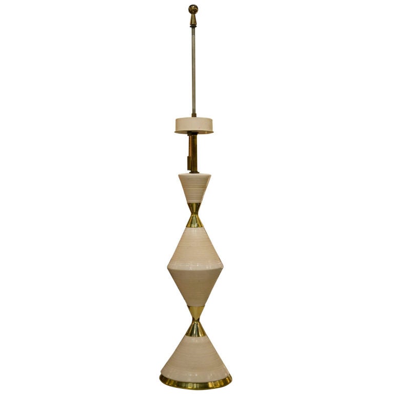 American Porcelain Hourglass Table Lamp by Gerald Thurston for Lightolier For Sale