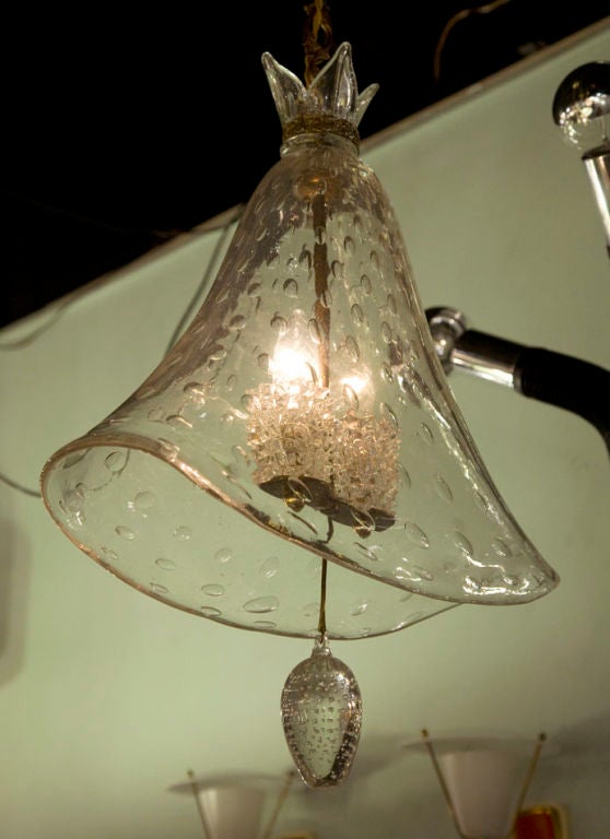 Italian Hand Blown Glass Bell Form Chandelier by Barovier & Toso