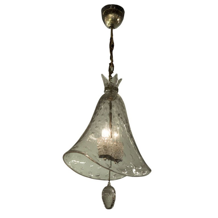 Hand Blown Glass Bell Form Chandelier by Barovier & Toso
