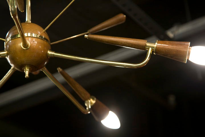 Wood Italian “Sputnik” Chandelier