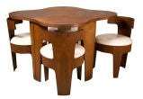 Molded Plywood Cloud Table and Barrel Chair Set