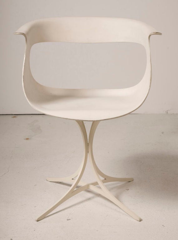 A 'Lotus' armchair model no. 115-LF from the 'Fiberglas Group' consisting of a molded free-form cut-out fiberglas shell seat (seat height 18