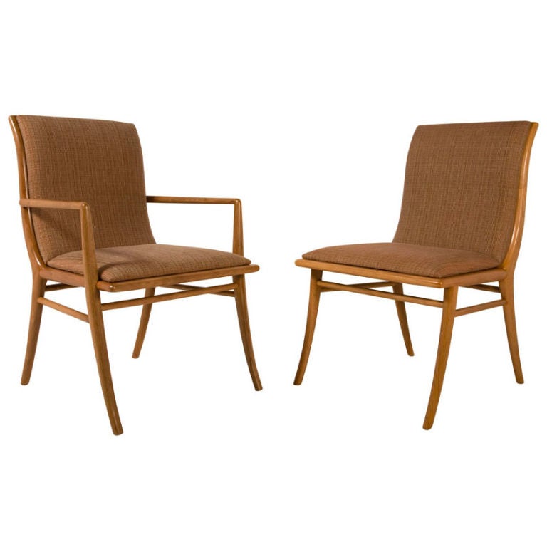 American Set of 12 Sabre Leg Dining Chairs by T.H. Robsjohn-Gibbings For Sale