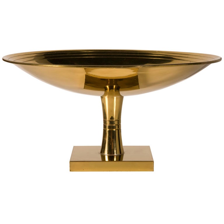 Brass Footed Compote by Tommi Parzinger for Dorlyn For Sale