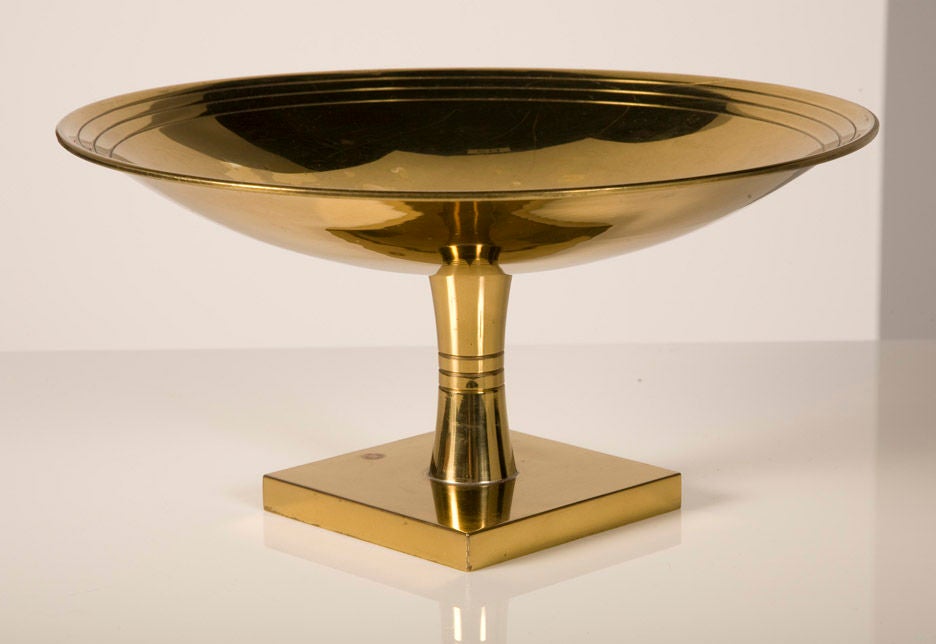 American Brass Footed Compote by Tommi Parzinger for Dorlyn For Sale