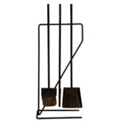 Modernist Wrought Iron Fireplace Tool Set After George Nelson 6