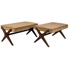 American Trestle Base Benches by T.H. Robsjohn-Gibbings for Widdicomb Furniture