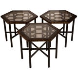 Set of Three Hexagonal Occasional Tables by John Widdicomb Co.