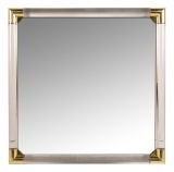 Square Lucite Rod Frame Vanity Mirror